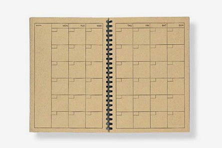 Recycled Paper Monthly Kraft Note A5 planner.